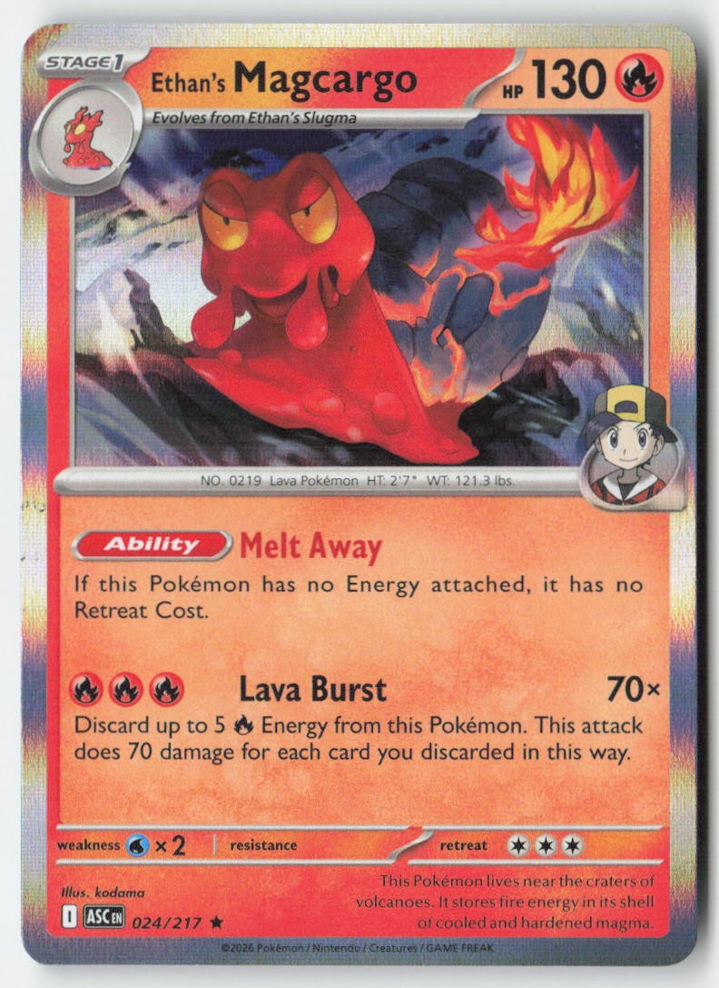 Ethan's Magcargo 024/217 Holo Ascended Heroes Moderately Played