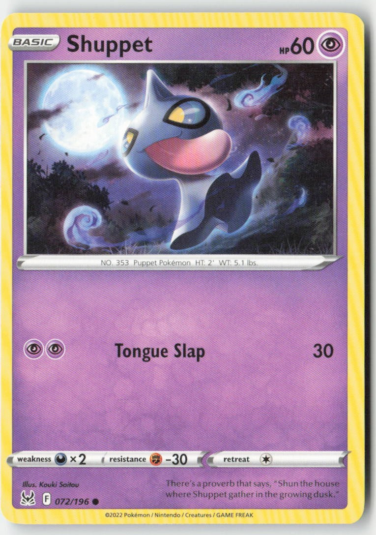 Shuppet 072/196 Regular Lost Origin Moderately Played
