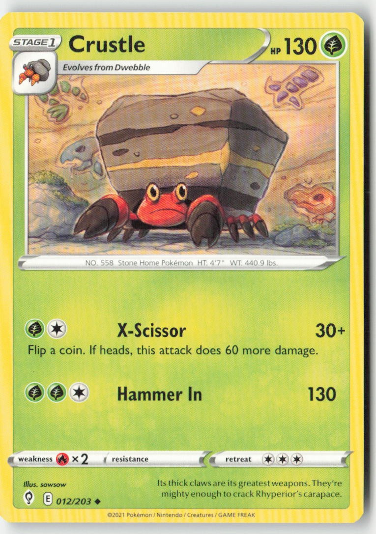 Crustle 12/203 Regular Evolving Skies Moderately Played, Front