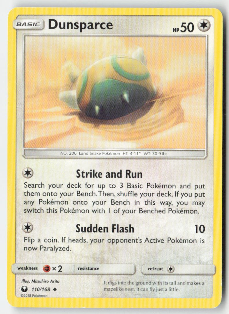 Dunsparce 110/168 Regular Celestial Storm Moderately Played, Front