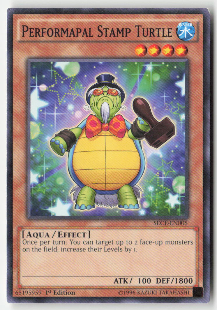Performapal Stamp Turtle SECE-EN005 1st Edition Common Moderately Played