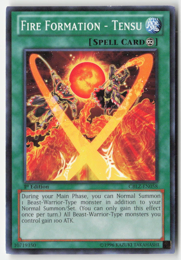 Fire Formation - Tensu CBLZ-EN058 1st Edition Common Moderately Played