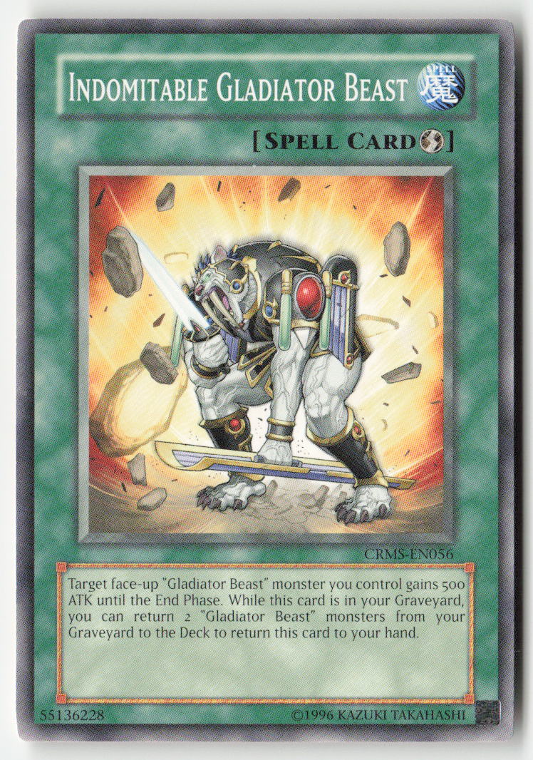 Indomitable Gladiator Beast CRMS-EN056 Unlimited Common Moderately Played