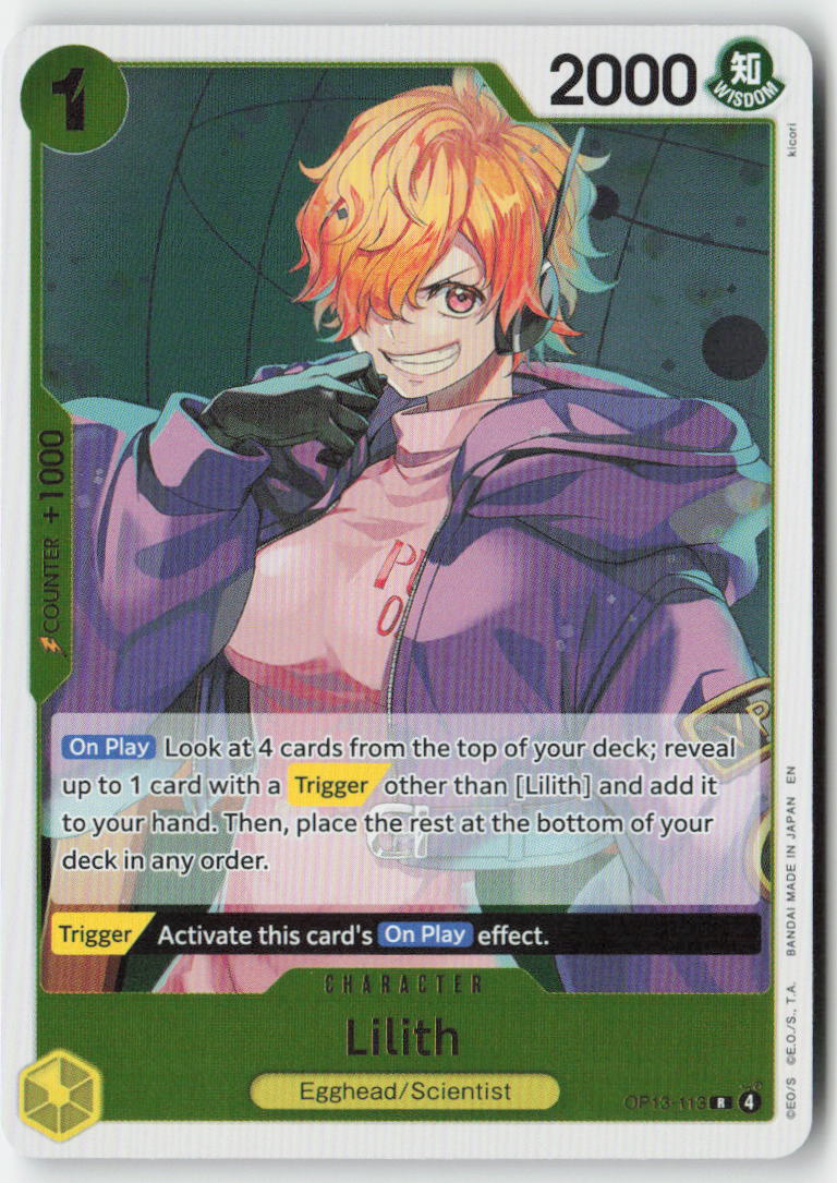 Lilith OP13-113 Foil Rare Lightly Played