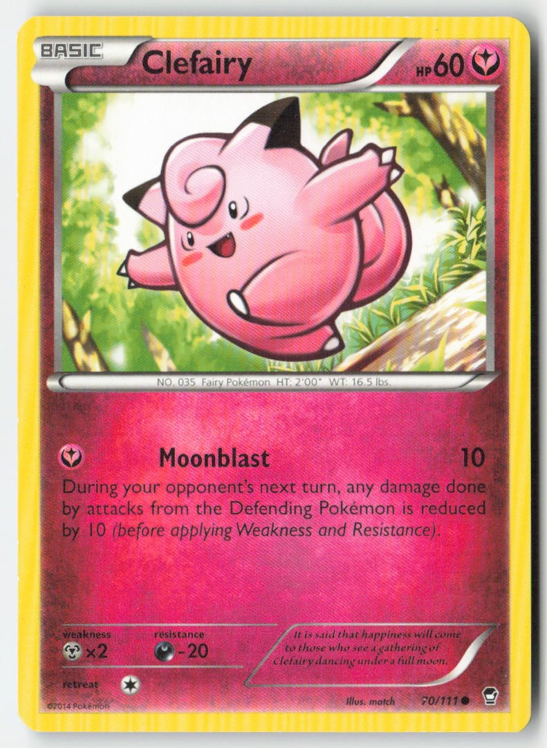 Clefairy 70/111 Regular Furious Fists Moderately Played, Front
