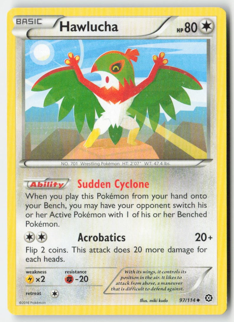 Hawlucha 97/114 Regular Steam Siege Moderately Played