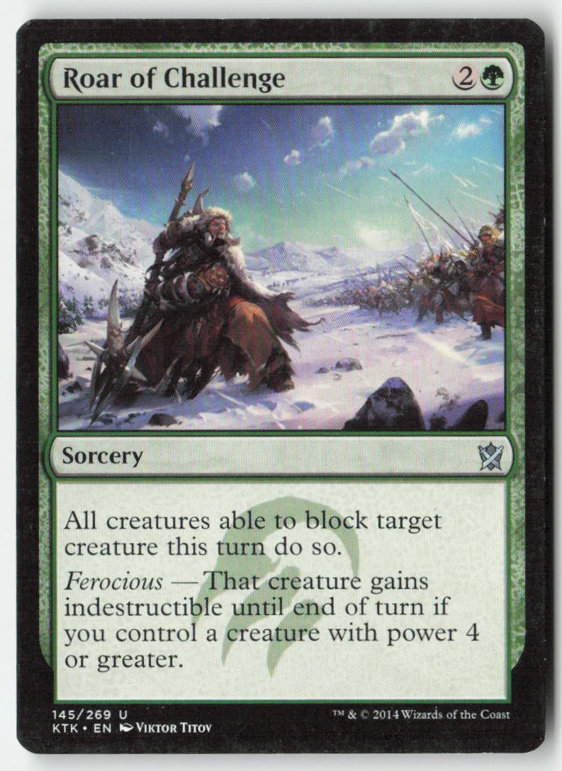 Roar of Challenge KTK 145 Uncommon Moderately Played, Front