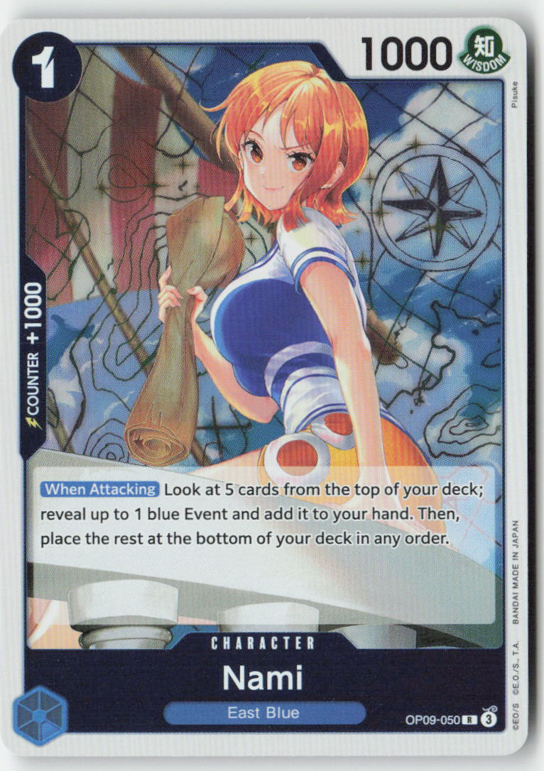 Nami OP09-050 Foil Rare Lightly Played, Front