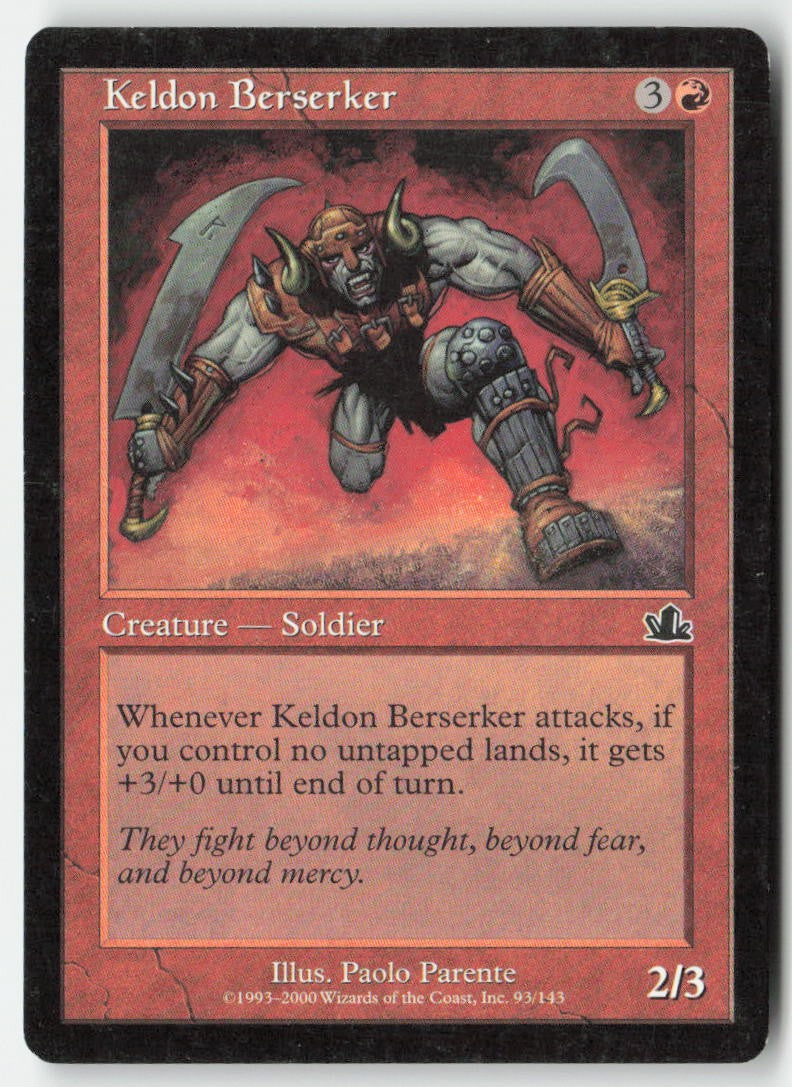 Keldon Berserker PCY 93 Common Moderately Played