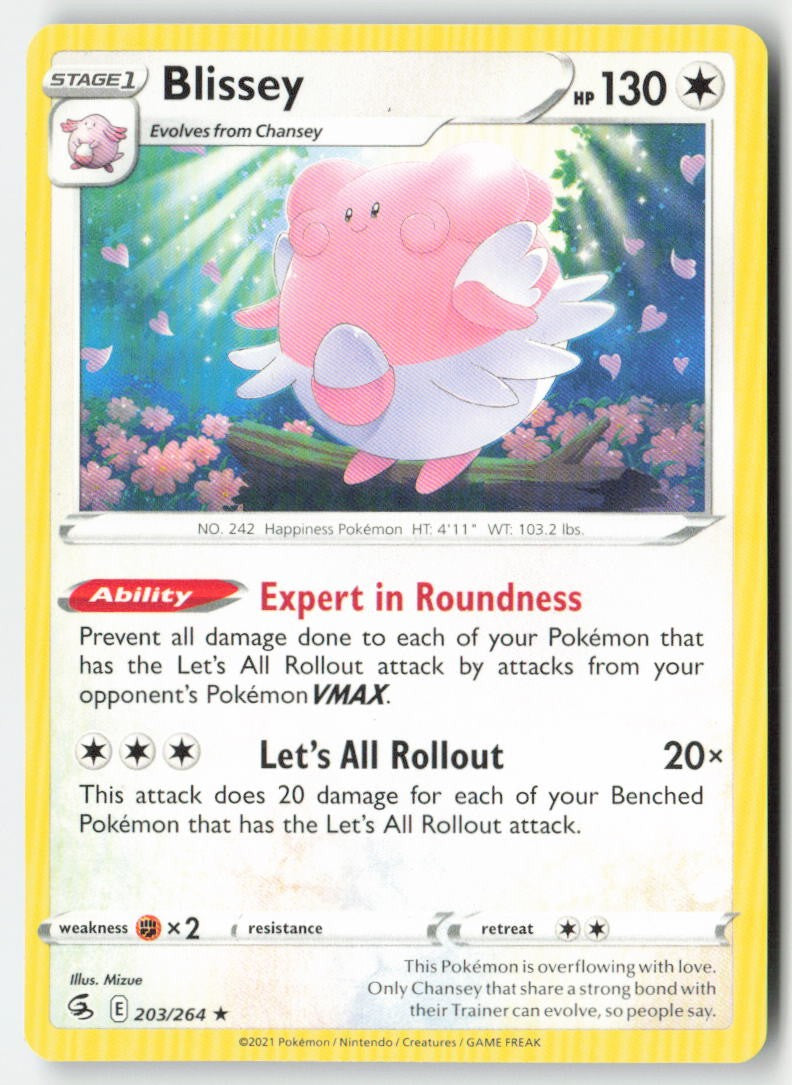 Blissey 203/264 Regular Fusion Strike Moderately Played