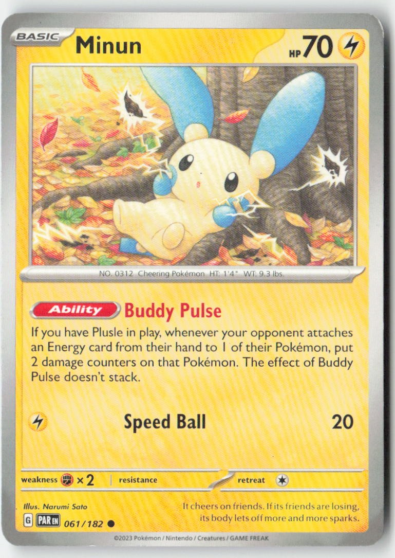 Minun 061/182 Regular Paradox Rift Moderately Played