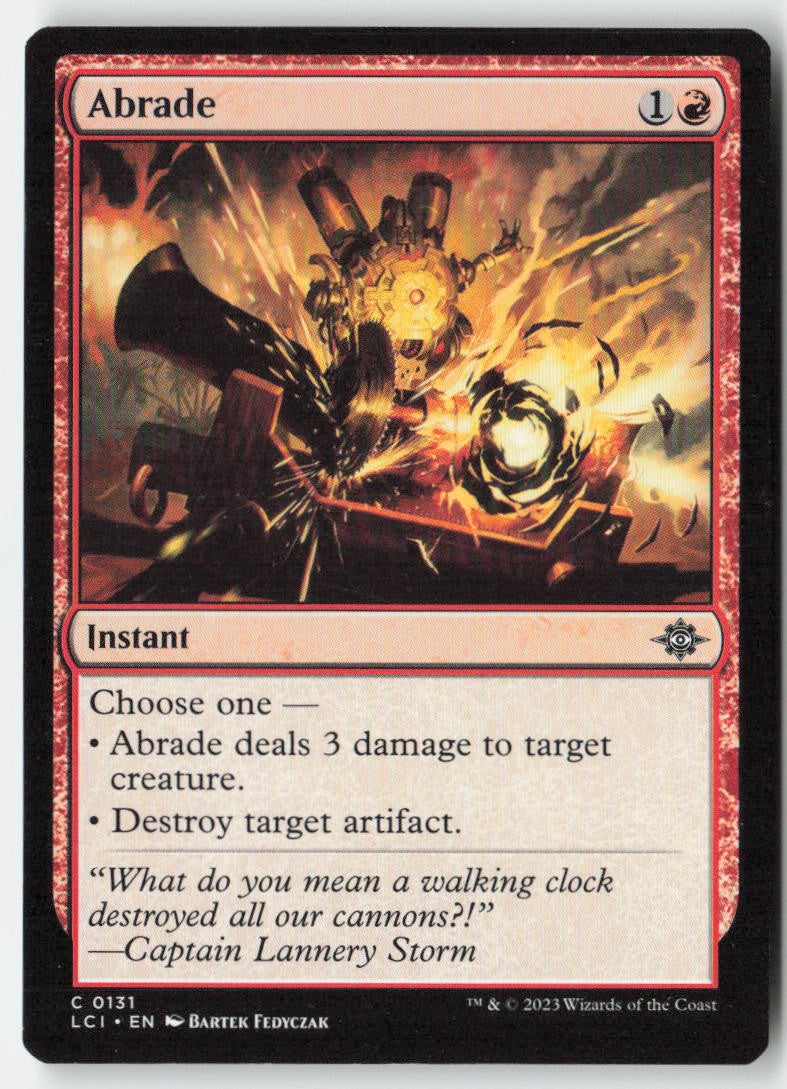 Abrade LCI 131 Common Moderately Played, Front