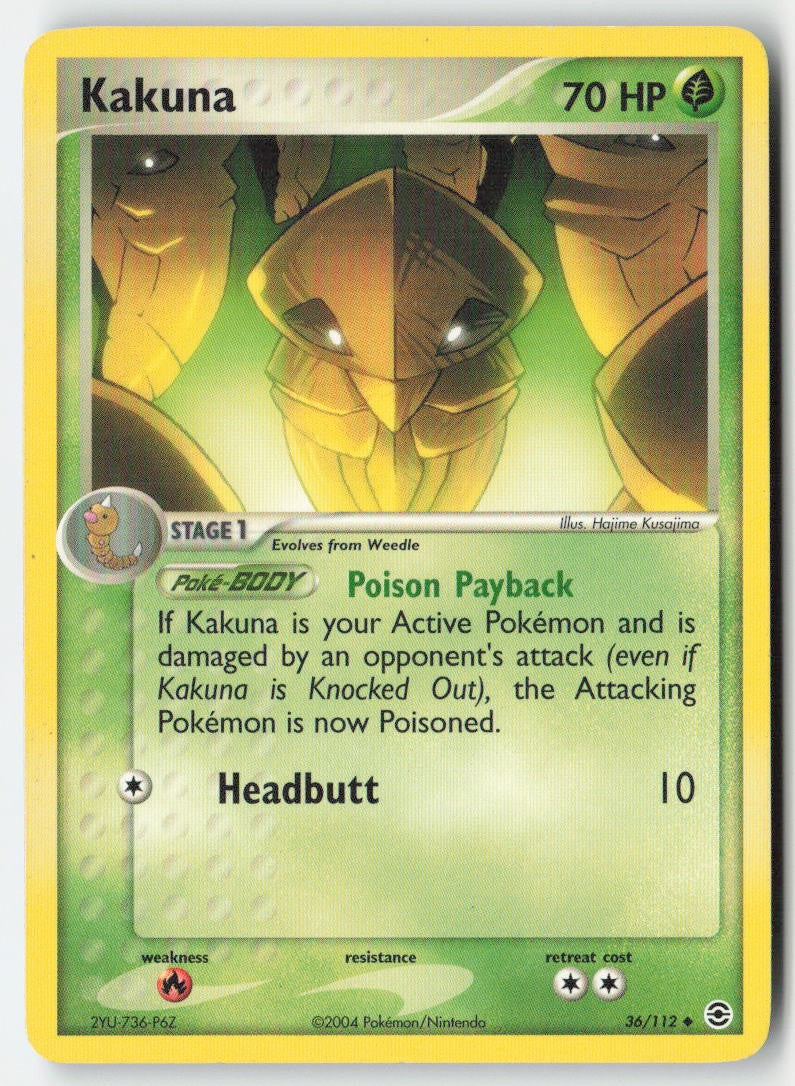 Kakuna 36/112 Regular FireRed & LeafGreen Moderately Played, Front