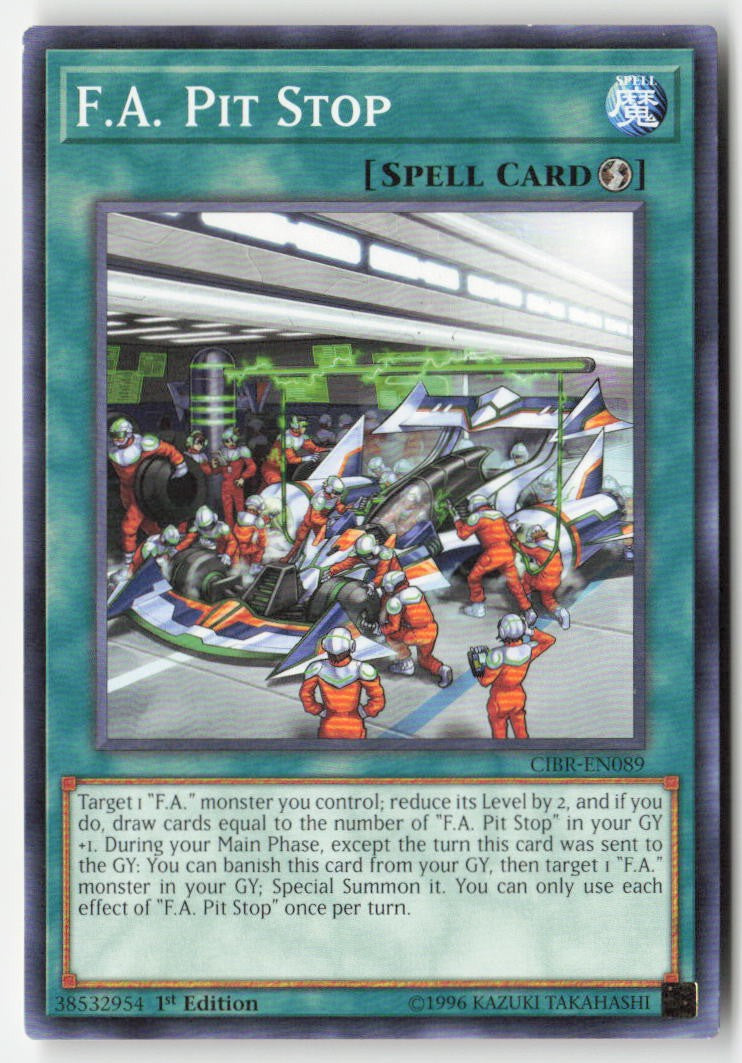 F.A. Pit Stop CIBR-EN089 1st Edition Common Moderately Played