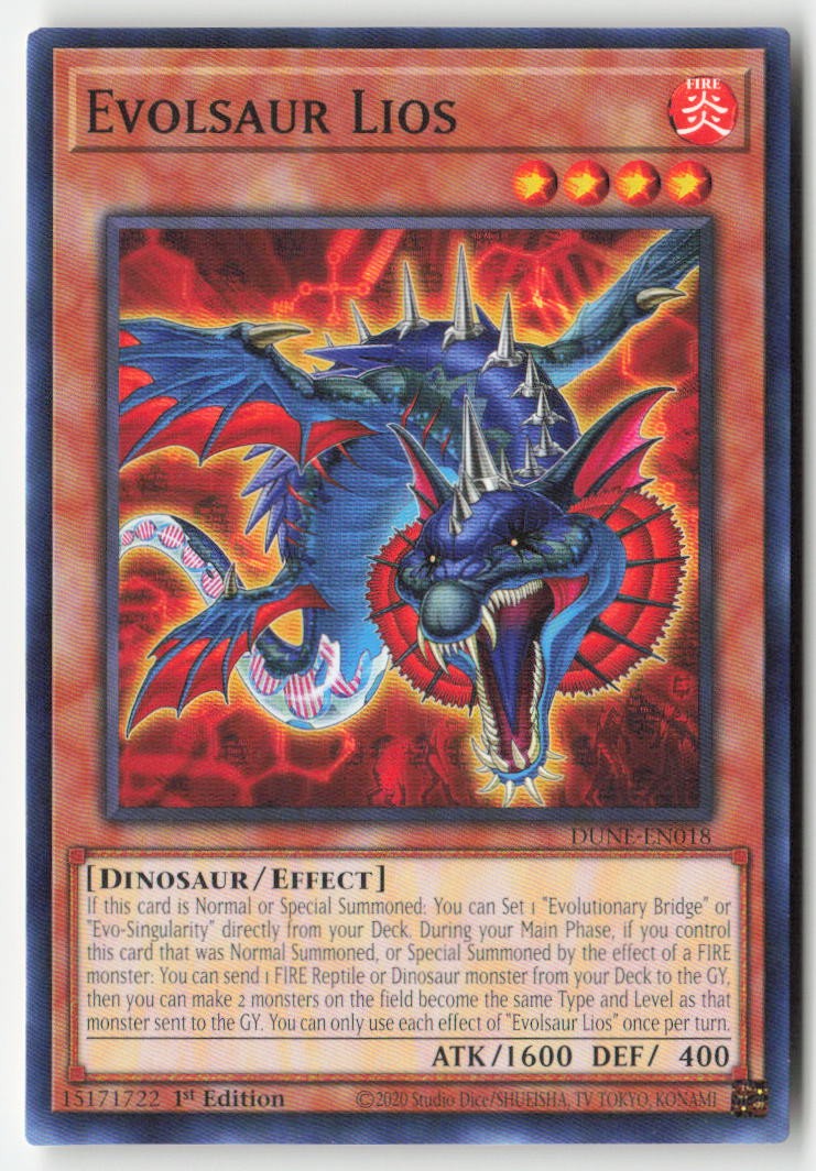 Evolsaur Lios DUNE-EN018 1st Edition Common Moderately Played