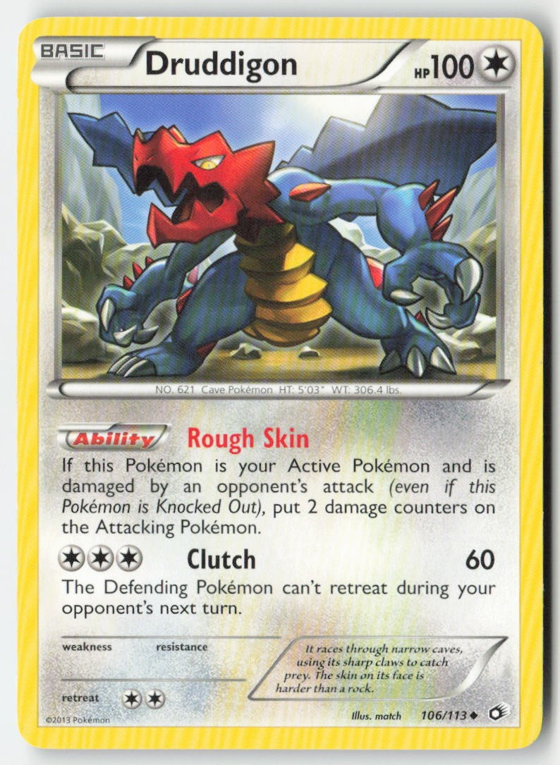 Druddigon 106/113 Regular Legendary Treasures Moderately Played