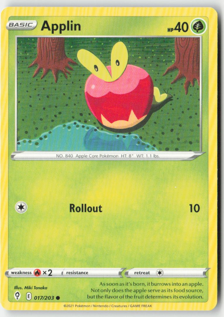 Applin 17/203 Regular Evolving Skies Moderately Played