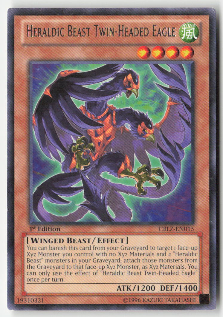 Heraldic Beast Twin-Headed Eagle CBLZ-EN015 1st Edition Rare Moderately Played