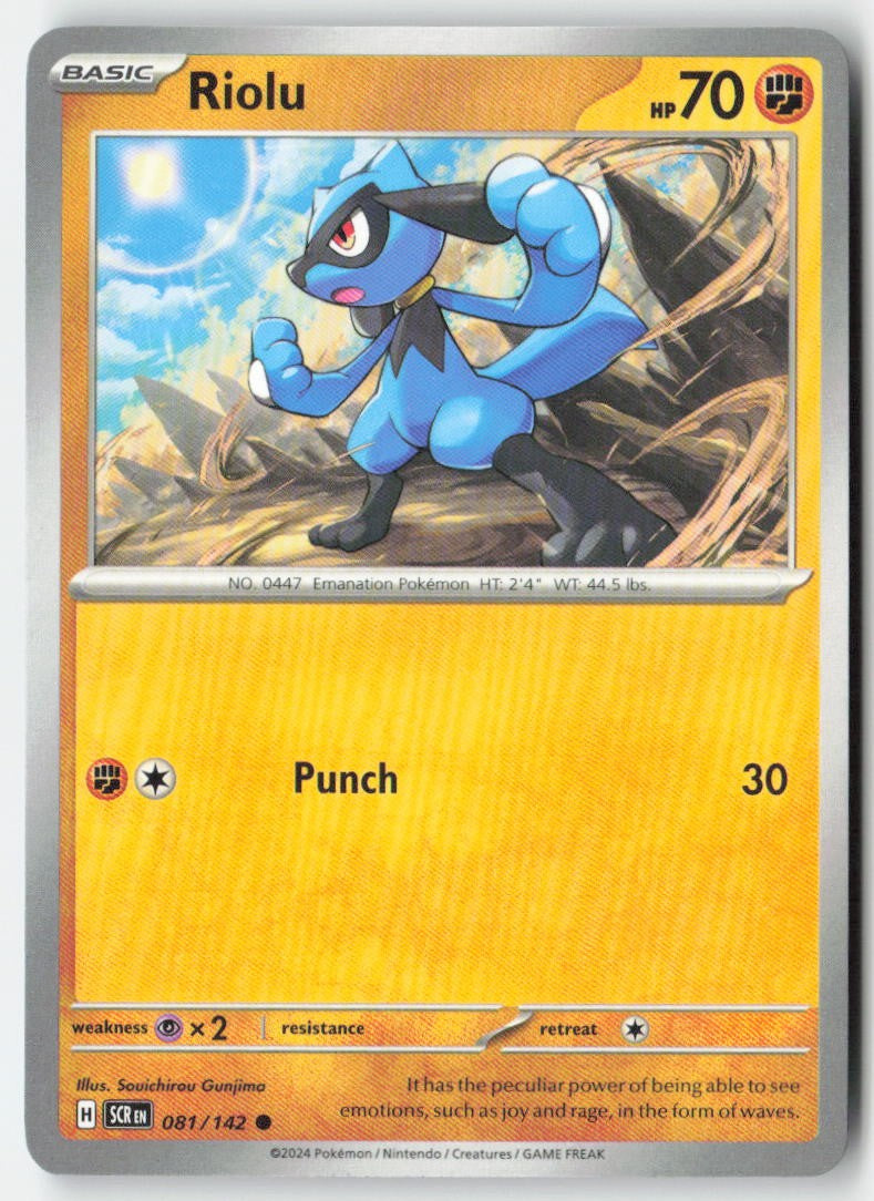 Riolu 081/142 Regular Stellar Crown Moderately Played
