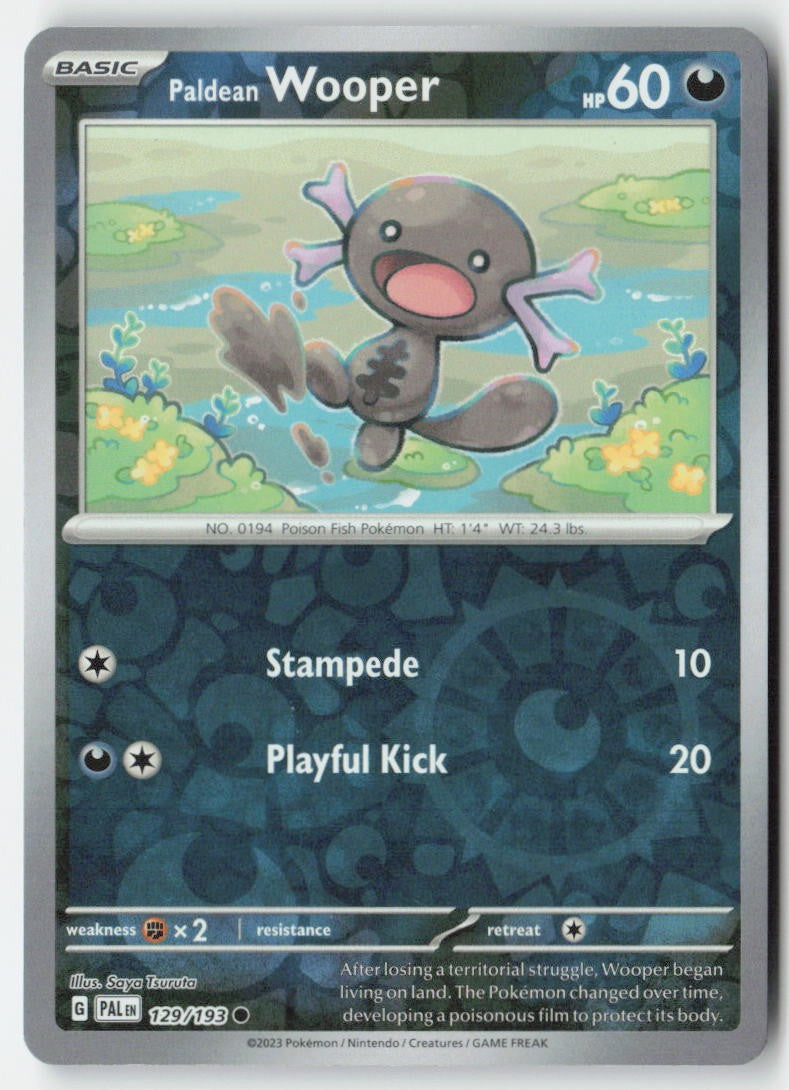 Paldean Wooper 129/193 Reverse Holo Paldea Evolved Moderately Played