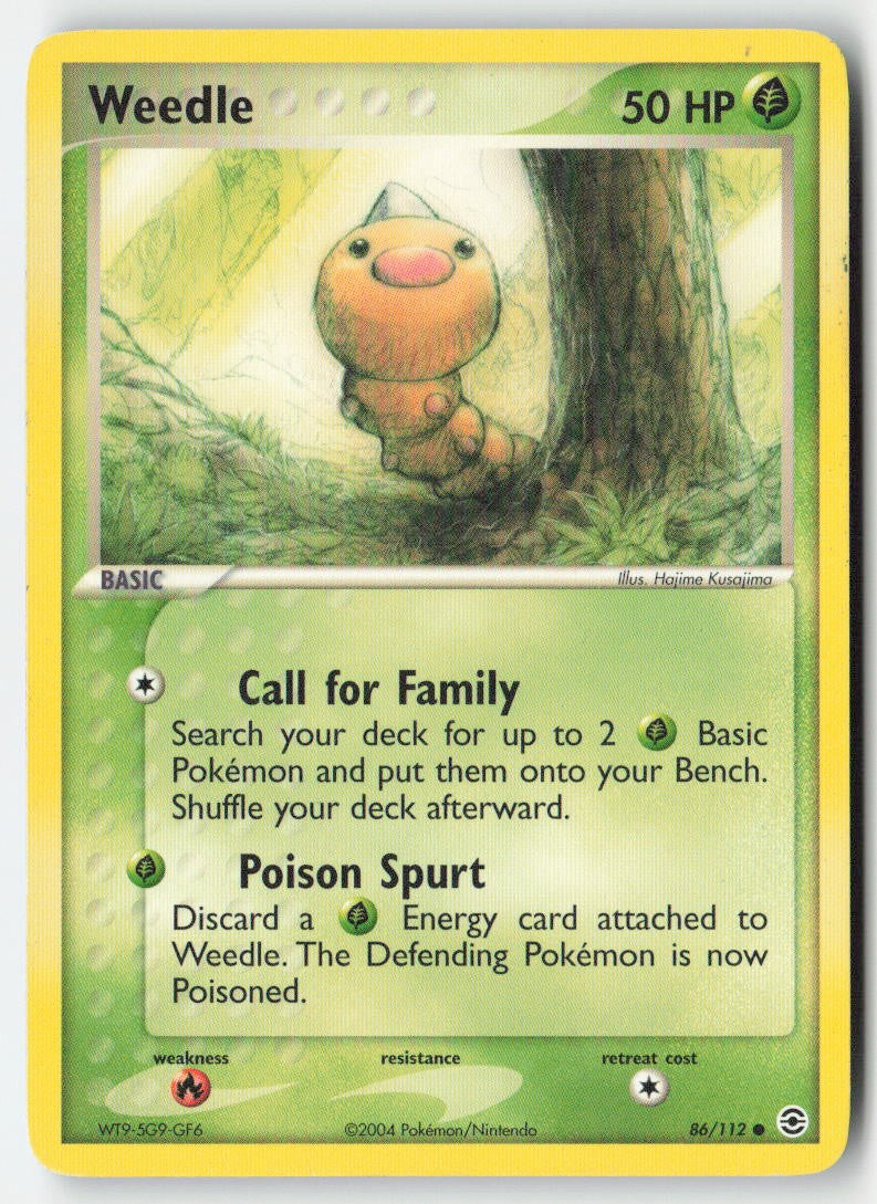 Weedle 86/112 Regular FireRed & LeafGreen Moderately Played