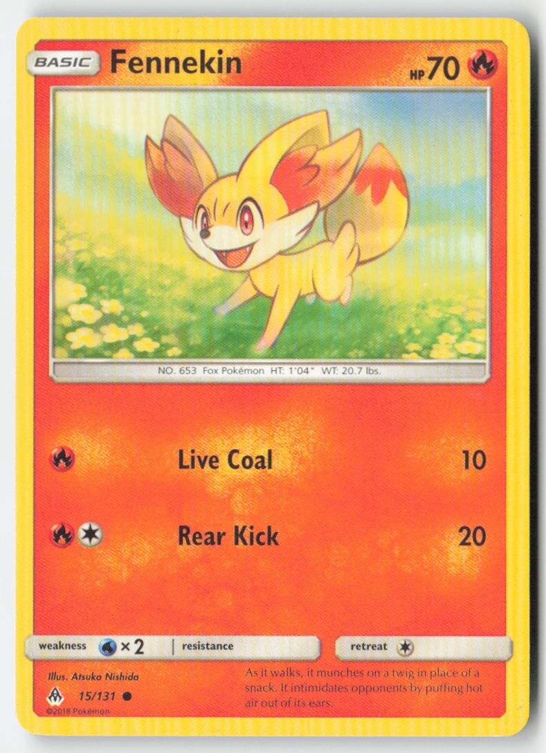 Fennekin 15/131 Regular Forbidden Light Moderately Played, Front