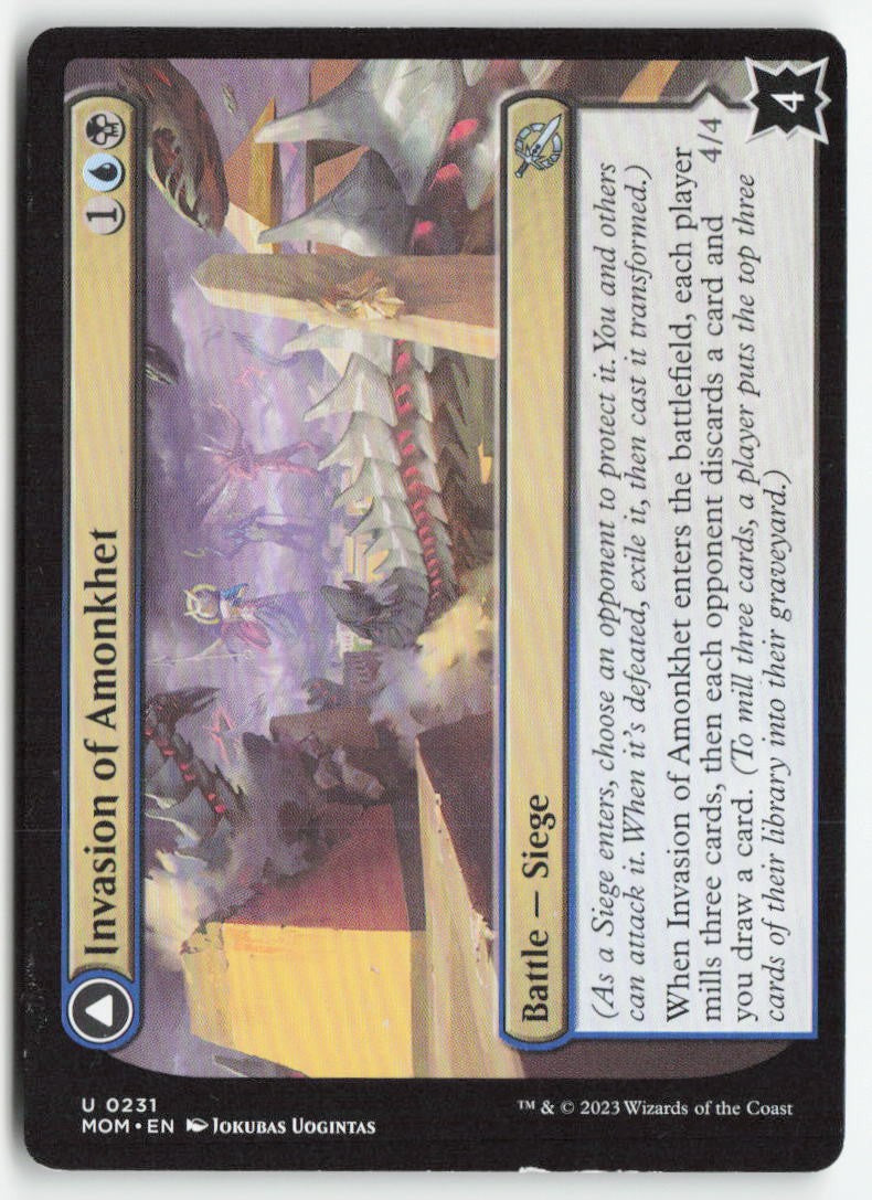 Invasion of Amonkhet // Lazotep Convert MOM 231 Uncommon Moderately Played, Back