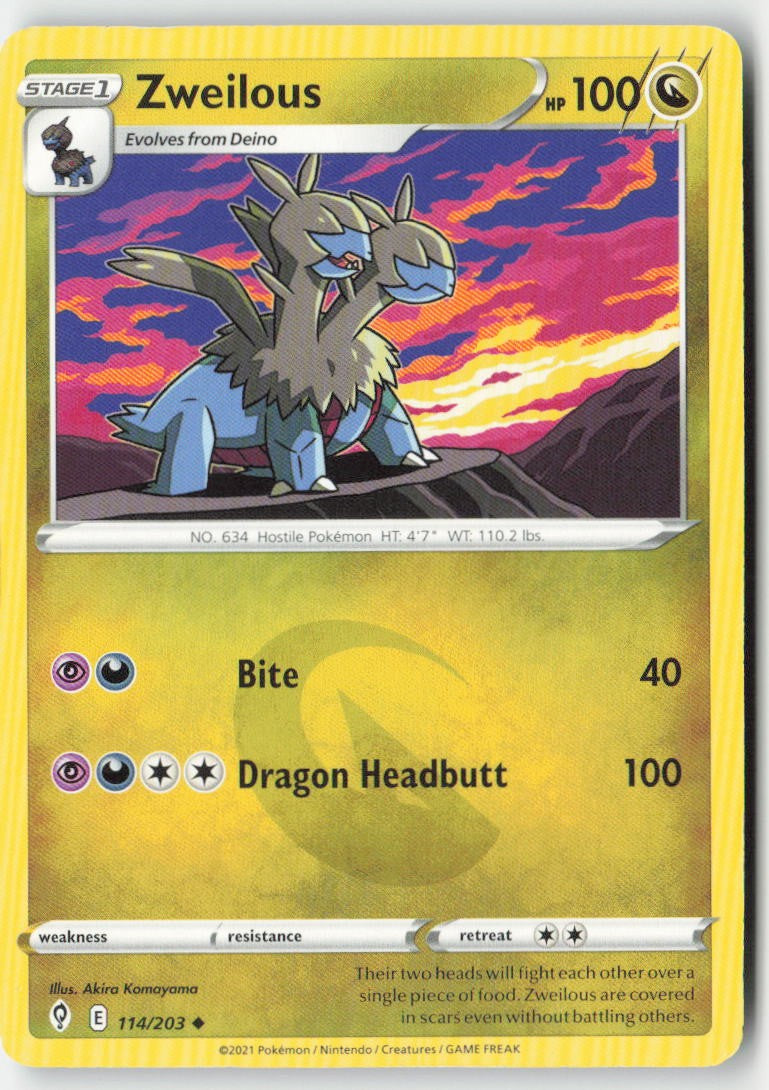 Zweilous 114/203 Regular Evolving Skies Moderately Played