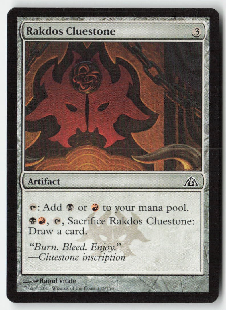 Rakdos Cluestone DGM 143 Common Moderately Played, Front