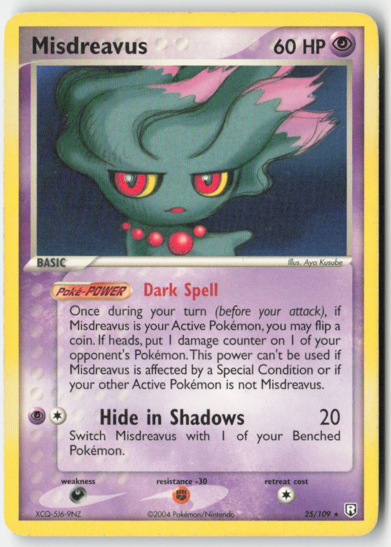 Misdreavus 25/109 Regular Team Rocket Returns Moderately Played, Front