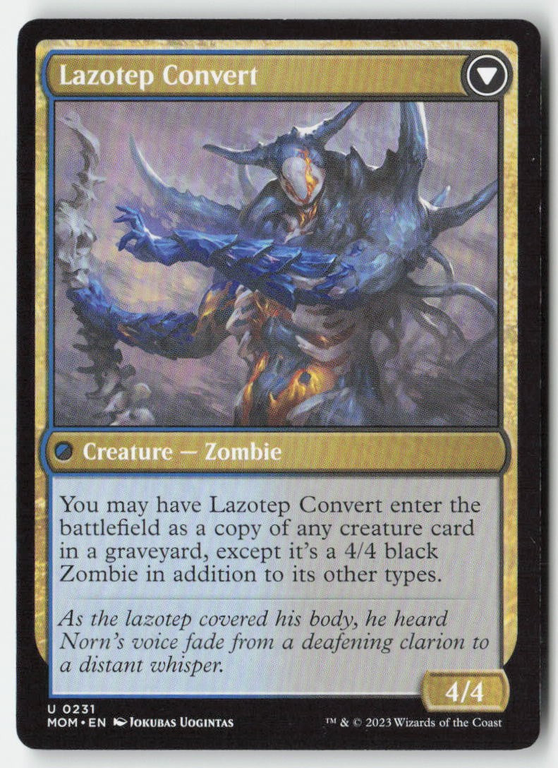 Invasion of Amonkhet // Lazotep Convert MOM 231 Uncommon Moderately Played, Front