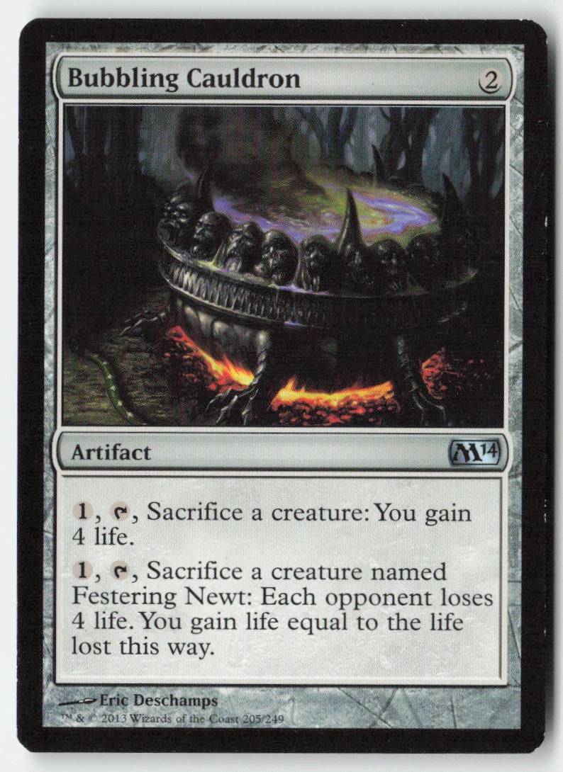 Bubbling Cauldron M14 205 Uncommon Moderately Played, Front