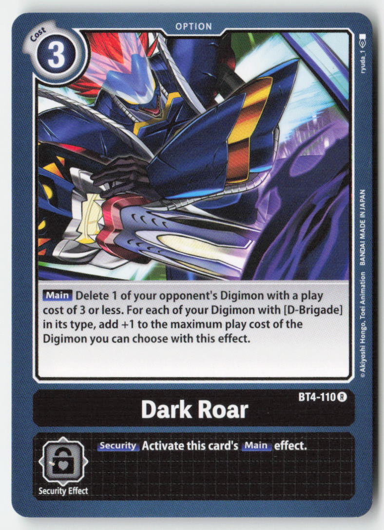 Dark Roar BT4-110 Normal Rare Near Mint