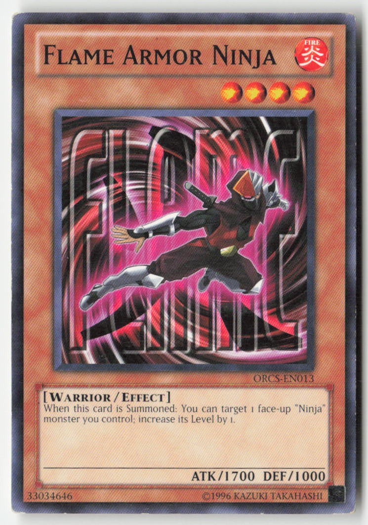 Flame Armor Ninja ORCS-EN013 Unlimited Common Moderately Played, Front