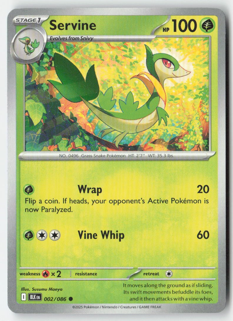 Servine 002/86 Regular Black Bolt Moderately Played