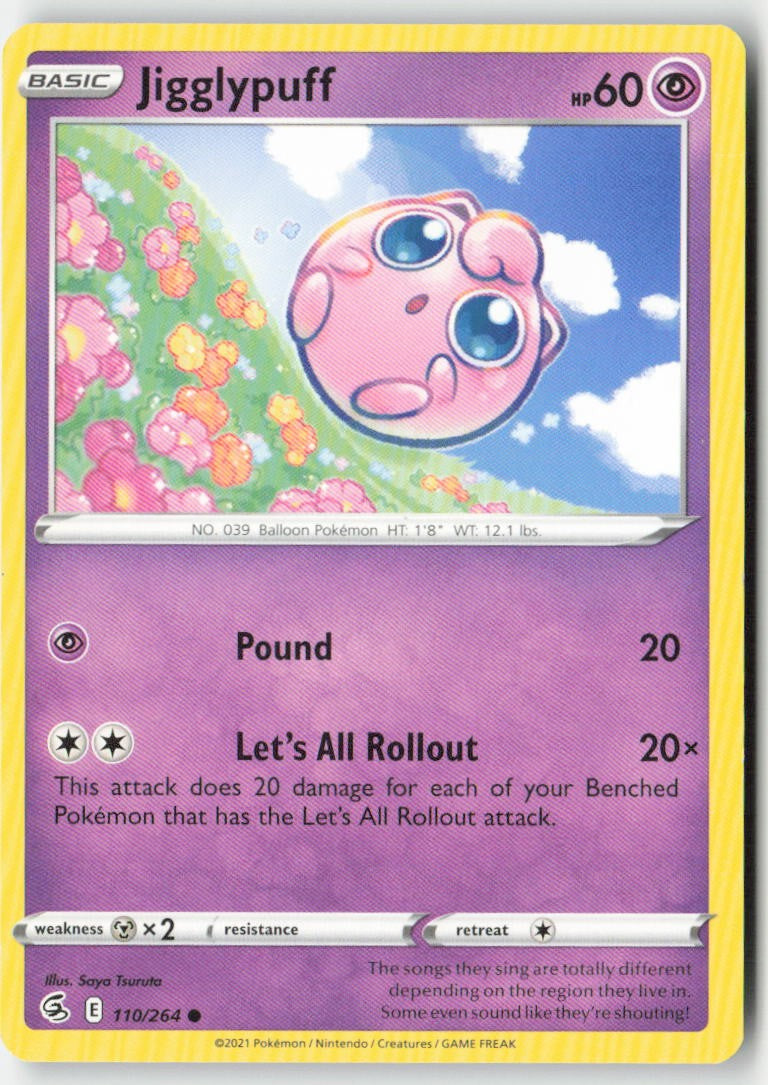 Jigglypuff 110/264 Regular Fusion Strike Moderately Played