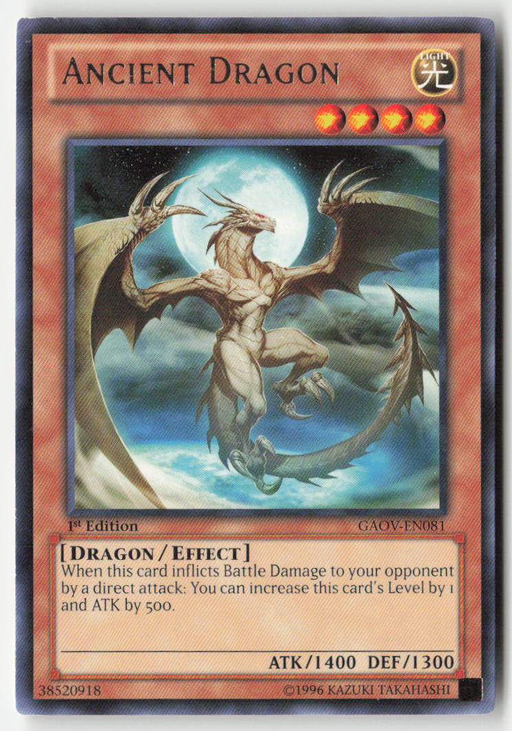 Ancient Dragon GAOV-EN081 1st Edition Rare Moderately Played, Front