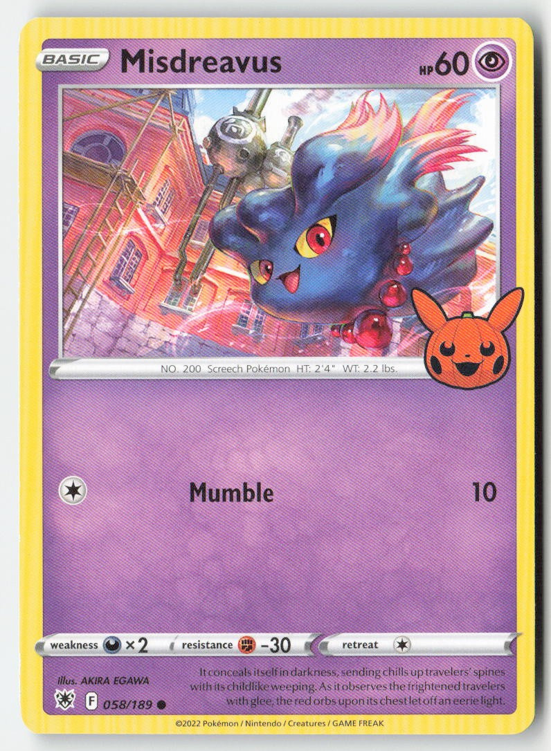 Misdreavus (Trick or Trade) 058/189 Regular Trick or Trade BOOster Bundle Moderately Played, Front