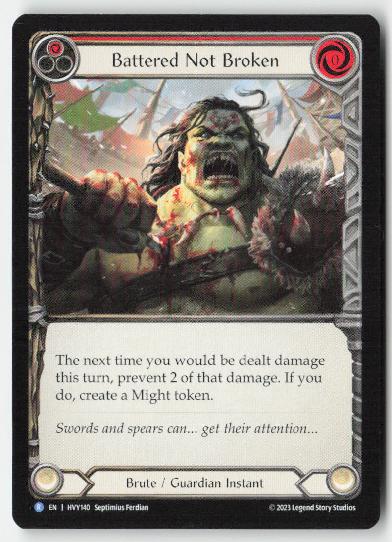 Battered Not Broken #HVY140 - Heavy Hitters - Flesh and Blood - Rare - Near Mint, Front