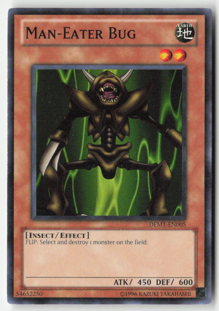 Man-Eater Bug DEM1-EN005 Unlimited Common Moderately Played, Front