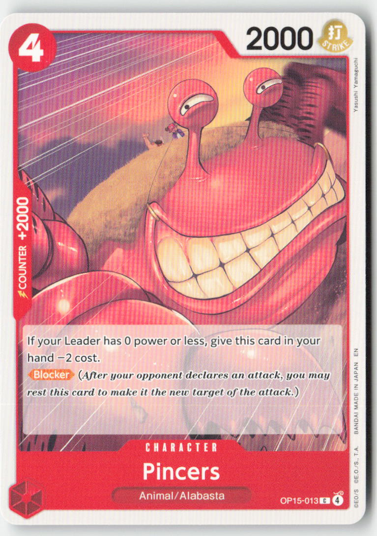 Pincers OP15-013 Normal Common Lightly Played, Front