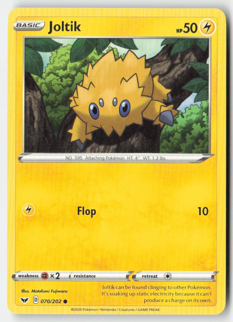 Joltik 70/202 Regular Sword & Shield Moderately Played, Front