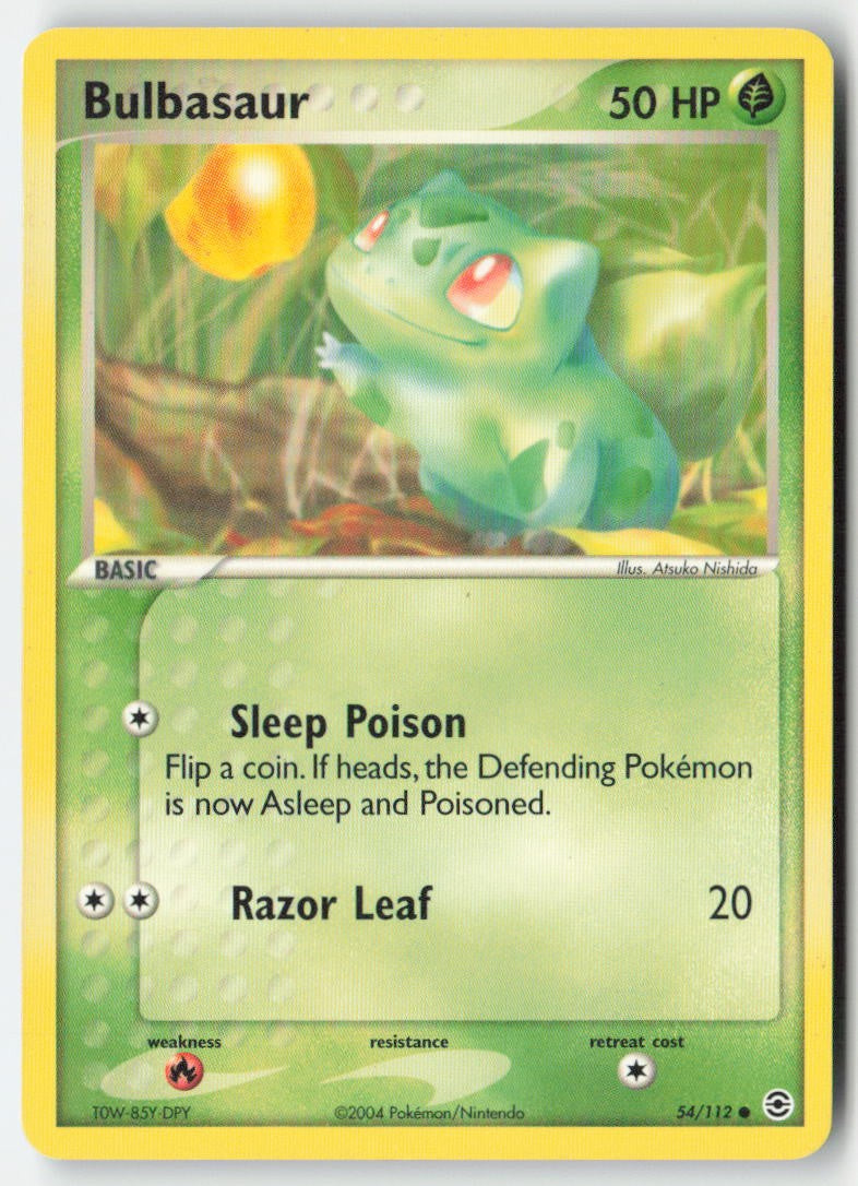 Bulbasaur 54/112 Regular FireRed & LeafGreen Moderately Played, Front