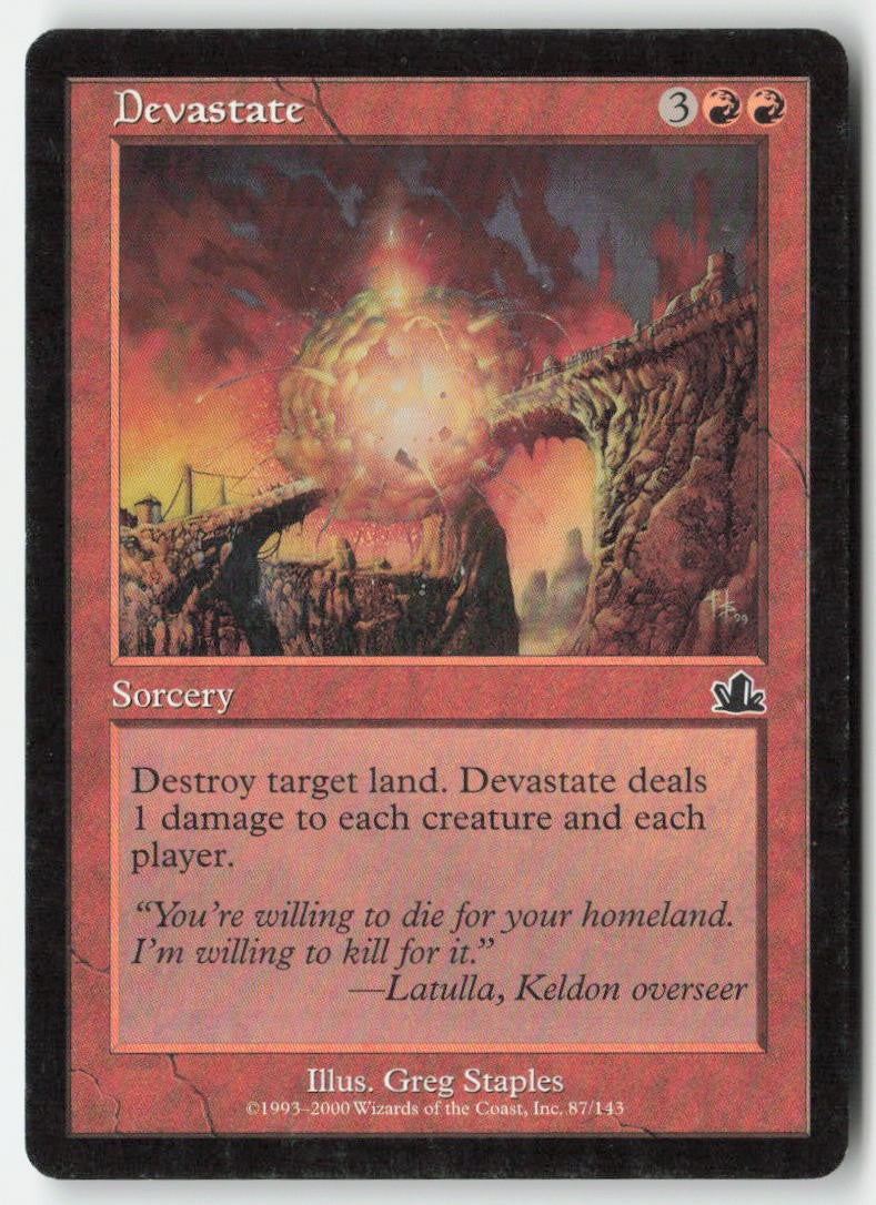 Devastate PCY 87 Common Moderately Played, Front