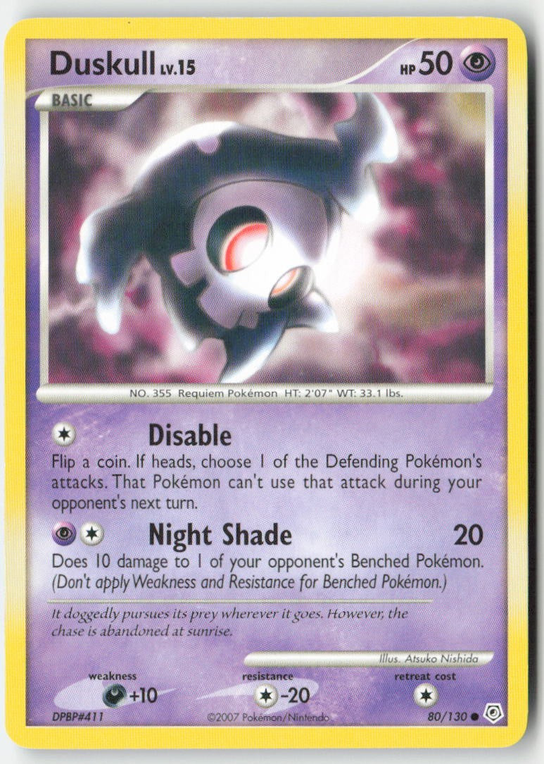 Duskull 80/130 Regular Diamond & Pearl Moderately Played, Front