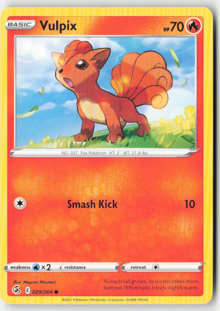 Vulpix 29/264 Regular Fusion Strike Moderately Played, Front
