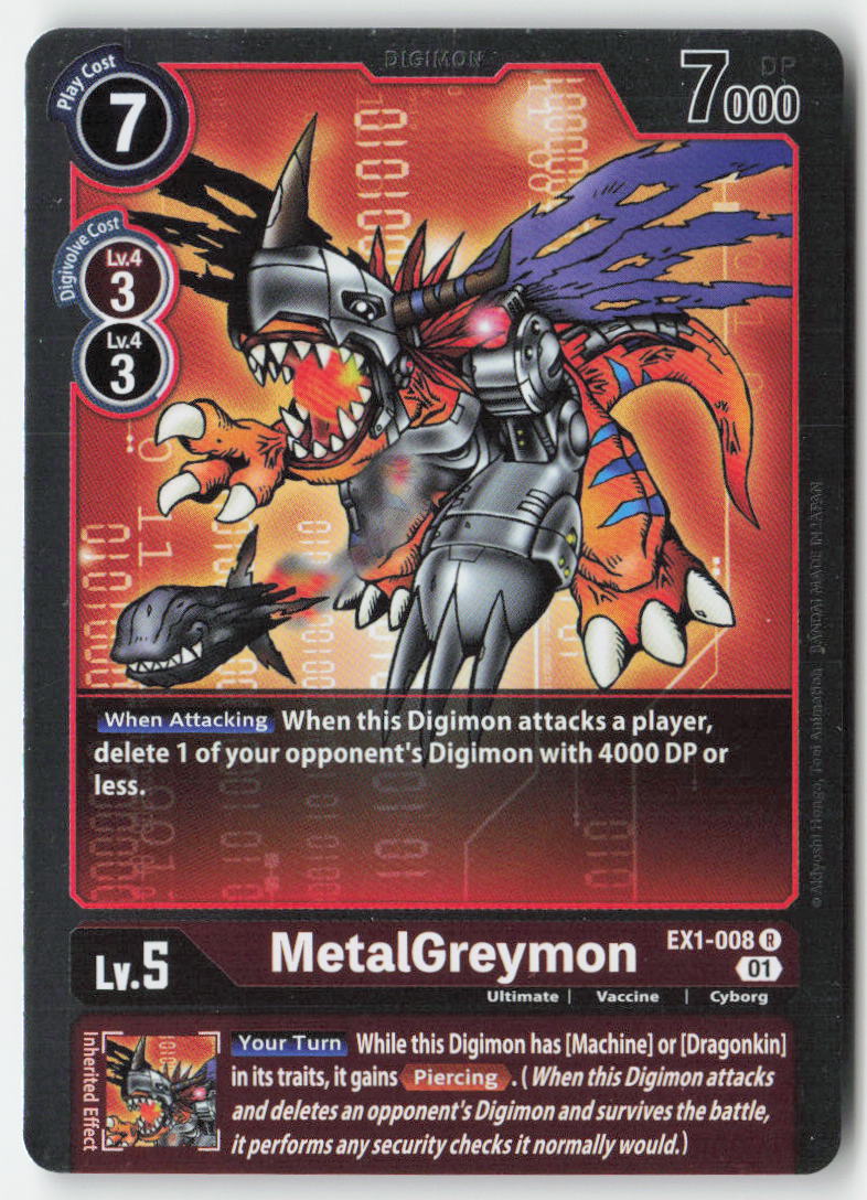 MetalGreymon EX1-008 Foil Rare Near Mint, Front