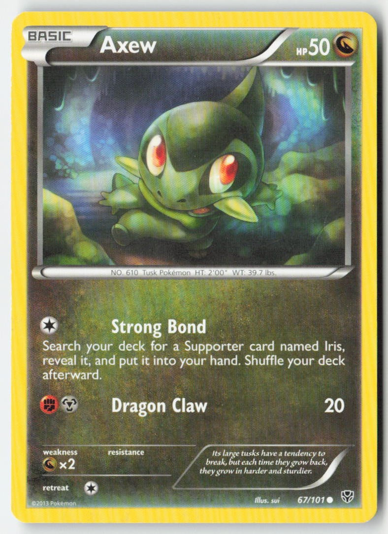 Axew 67/101 Regular Plasma Blast Moderately Played