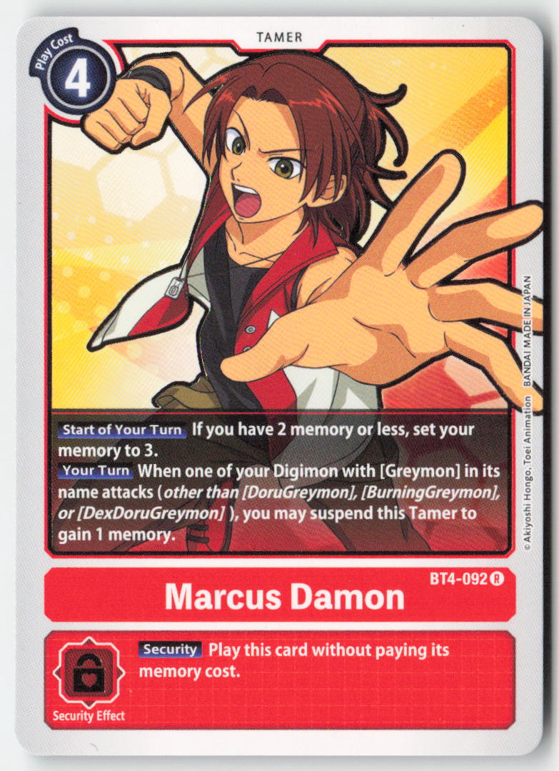 Marcus Damon BT4-092 Normal Rare Near Mint, Front