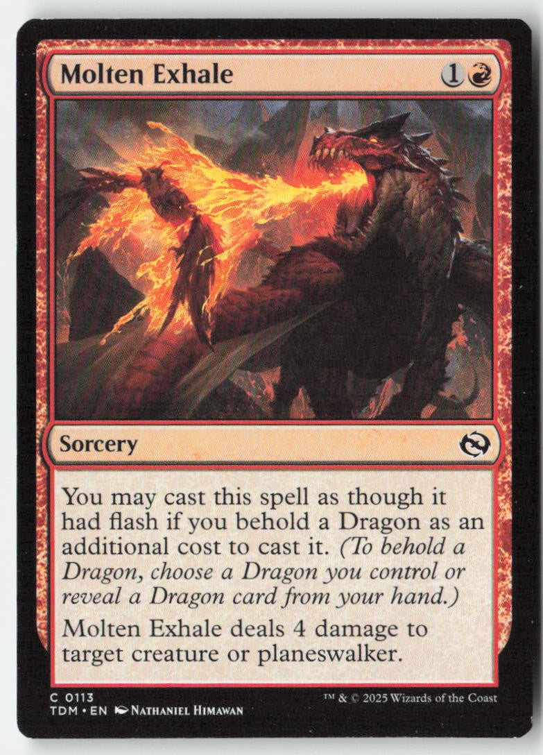 Molten Exhale TDM 113 Common Moderately Played, Front